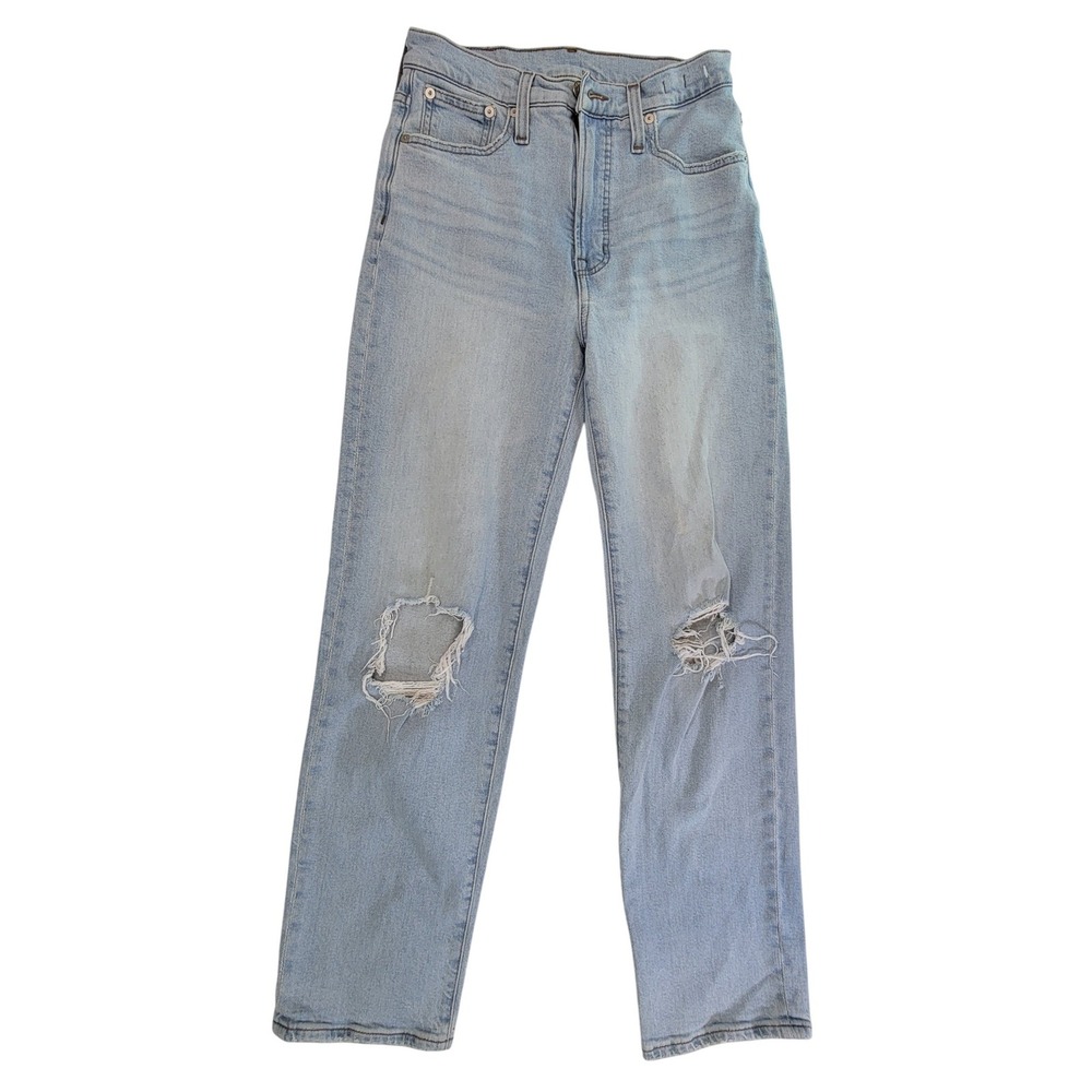 Madewell The Perfect Vintage Straight Leg Jeans Light Wash Distressed Size 25